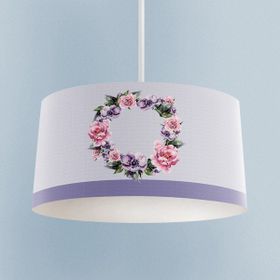 Mekta Home Mor Çiçekli Beyaz Avize
