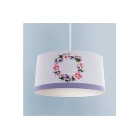 Mekta Home Mor Çiçekli Beyaz Avize