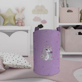 Mekta Home Mor Unicorn Desenli Bebek ve Çocuk Odası Oyuncak Sepeti