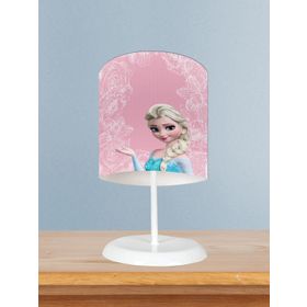 Mekta Home Motifli Elsa Desenli Pembe Bebek Odası Abajur