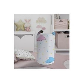Mekta Home Pembe Mavi Bulut Desenli Bebek ve Çocuk Odası Oyuncak Sepeti