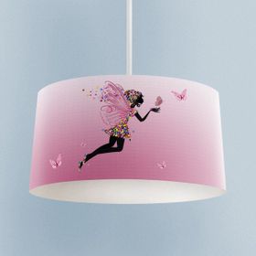 Mekta Home Pembe Uçan Kanatlı Kız Desenli Renkli Avize