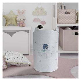 Mekta Home Prenses Kız ve Renkli Kelebek Desenli Bebek ve Çocuk Odası Oyuncak Sepeti