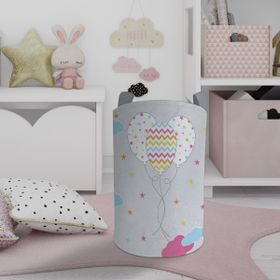 Mekta Home Renkli Bulutlu ve Balon Desenli Bebek ve Çocuk Odası Oyuncak Sepeti