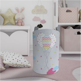 Mekta Home Renkli Bulutlu ve Balon Desenli Bebek ve Çocuk Odası Oyuncak Sepeti