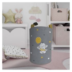 Mekta Home Sarı Filli Balon Desenli Bebek ve Çocuk Odası Oyuncak Sepeti