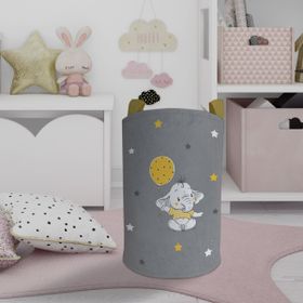 Mekta Home Sarı Filli Balon Desenli Bebek ve Çocuk Odası Oyuncak Sepeti