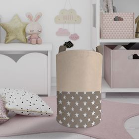 Mekta Home Sarı Gri Bulutlar Desenli Bebek ve Çocuk Odası Oyuncak Sepeti