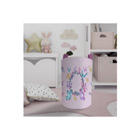Mekta Home Seksek ve Kelebek Desenli Pembe Bebek ve Çocuk Odası Oyuncak Sepeti