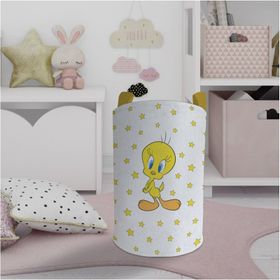 Mekta Home Seksekli Sarı Yıldız Desenli Bebek ve Çocuk Odası Oyuncak Sepeti