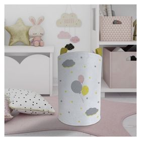 Mekta Home Üç Renkli Balon Desenli Bebek ve Çocuk Odası Oyuncak Sepeti