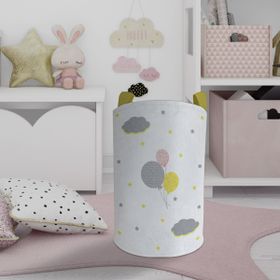 Mekta Home Üç Renkli Balon Desenli Bebek ve Çocuk Odası Oyuncak Sepeti