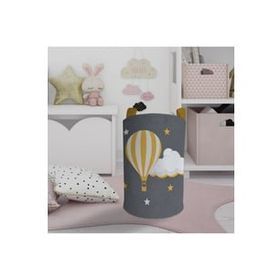 Mekta Home Uçan Balon ve Bulut Desenli Gri Bebek ve Çocuk Odası Oyuncak Sepeti