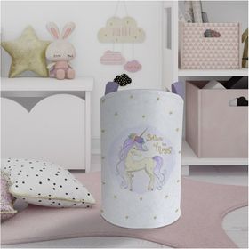 Mekta Home Yıldızlı Mavi Unicorn Desenli Bebek ve Çocuk Odası Oyuncak Sepeti