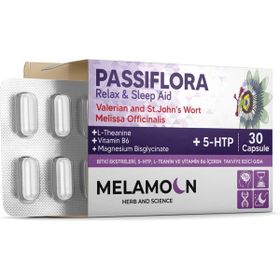 Melamoon Passiflora 5-Htp L-Teanin Magnezyum Vitamin B6 30 Kapsül