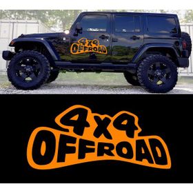 Melek Pazarı 4x4 off Road Yazı Turuncu 20x9 cm Oto Sticker
