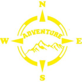 Melek Pazarı Adventure Pusula off Road Sarı 20x20 cm Oto Sticker