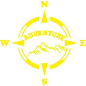 Melek Pazarı Adventure Pusula off Road Sarı 40x40 cm Oto Sticker
