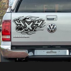 Melek Pazarı Alevli 4x4 off Road Siyah 30x17 cm Oto Sticker