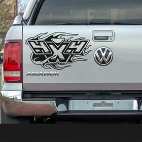 Melek Pazarı Alevli 4x4 off Road Siyah 40x23 cm Oto Sticker