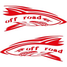 Melek Pazarı Köpek Balığı off Road Kırmızı 120x48 cm Oto Sticker