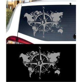 Melek Pazarı S1322 Dünya Pusula off Road Gümüş 150x116 cm Oto Sticker