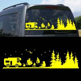Melek Pazarı S1737 Kampçı Ayı Moto Sarı 160x44 cm Oto Sticker