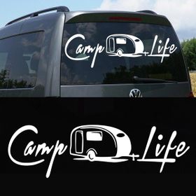 Melek Pazarı S1746 Camp Life Beyaz 25x8 cm Oto Sticker