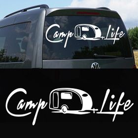 Melek Pazarı S1746 Camp Life Beyaz 40x11 cm Oto Sticker