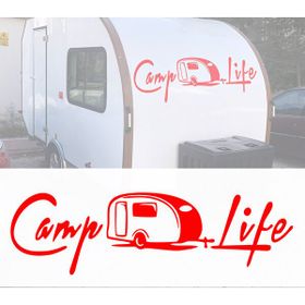 Melek Pazarı S1746 Camp Life Kırmızı 20x6 cm Oto Sticker