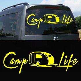 Melek Pazarı S1746 Camp Life Sarı 30x9 cm Oto Sticker