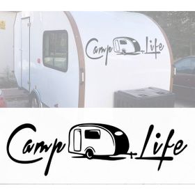 Melek Pazarı S1746 Camp Life Siyah 25x8 cm Oto Sticker