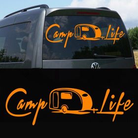 Melek Pazarı S1746 Camp Life Turuncu 30x9 cm Oto Sticker