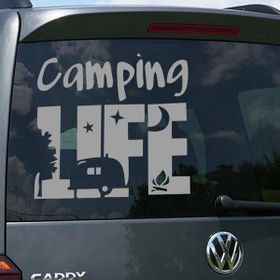 Melek Pazarı S1752 Camping Life Gümüş 40x40 cm Oto Sticker