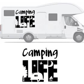 Melek Pazarı S1752 Camping Life Siyah 15x15 cm Oto Sticker