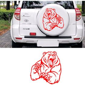 Melek Pazarı S1865 Kızgın Ayı Kırmızı 20x20 cm Oto Sticker