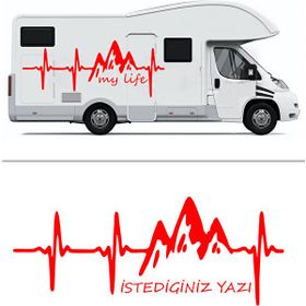 Melek Pazarı S1867 Nabız Atışı Dağ Kırmızı 60x25 cm Oto Sticker