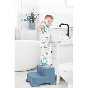Meleni Baby Kaydırmaz Çocuk Taburesi Çift Basamaklı Banyo Lavabo Mavi Merdiven Yükseltici Bebek Basamağı
