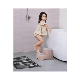 Meleni Baby Kaydırmaz Çocuk Taburesi Çift Basamaklı Banyo Lavabo Pembe Merdiven Yükseltici Bebek Basamağı