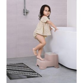 Meleni Baby Kaydırmaz Çocuk Taburesi Çift Basamaklı Banyo Lavabo Pembe Merdiven Yükseltici Bebek Basamağı
