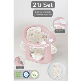 Meleni Baby Pembe 2'li Bebek Banyo Minderi ve Oturak Seti