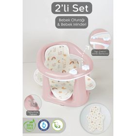 Meleni Baby Pembe 2'li Bebek Banyo Minderi ve Oturak Seti