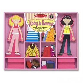 Melissa&Doug Ahşap Mıknatıslı Giydirme- Abby İle Emma