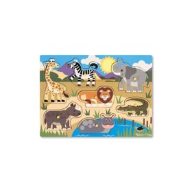 Melissa&Doug Ahşap Tutmalı Safari Yapboz