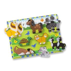 Melissa&Doug Evcil Hayvanlar Ahşap Tombul 8 Parça Yapboz