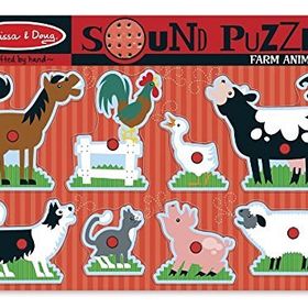 Melissa&Doug MD000268 Çiftlik Hayvanları Ahşap Sesli Yapboz