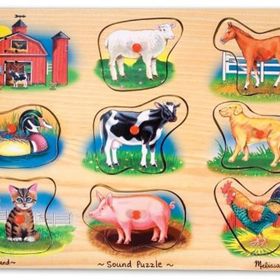 Melissa&Doug MD000268 Çiftlik Hayvanları Ahşap Sesli Yapboz