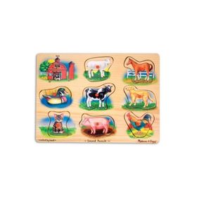 Melissa&Doug MD000268 Çiftlik Hayvanları Ahşap Sesli Yapboz