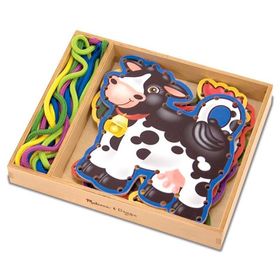 Melissa&Doug MD003781 Ahşap İp Geçirme - Çiftlik Hayvanları