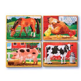 Melissa&Doug MD003793 12x4 Ahşap Yapboz Seti - Çiftlik Hayvanları
